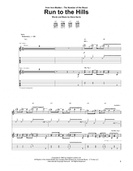 page one of Run To The Hills (Guitar Tab)