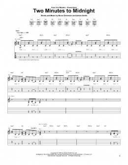 page one of Two Minutes To Midnight (Guitar Tab)