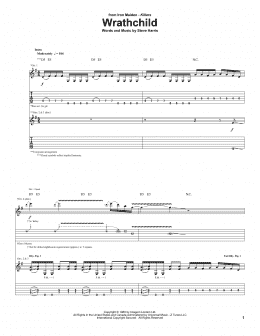 page one of Wrathchild (Guitar Tab)