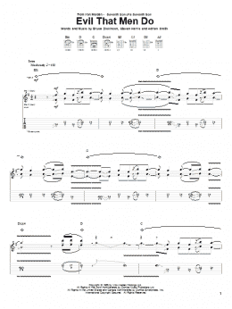 page one of Evil That Men Do (Guitar Tab)