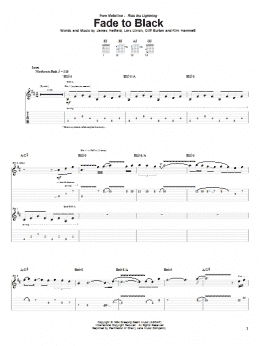 page one of Fade To Black (Guitar Tab)