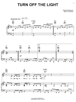 page one of Turn Off The Light (Piano, Vocal & Guitar Chords (Right-Hand Melody))