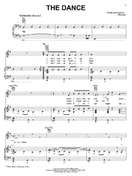 page one of The Dance (Piano, Vocal & Guitar Chords (Right-Hand Melody))