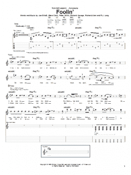 page one of Foolin' (Guitar Tab)