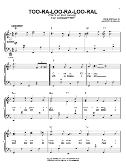 page one of Too-Ra-Loo-Ra-Loo-Ral (That's An Irish Lullaby) (Accordion)