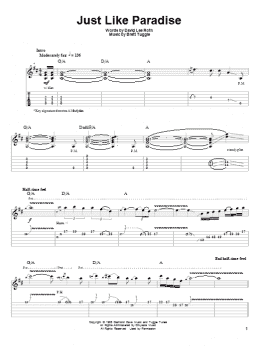 page one of Just Like Paradise (Guitar Tab (Single Guitar))