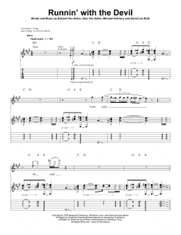 page one of Runnin' With The Devil (Guitar Tab (Single Guitar))