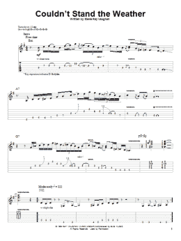 page one of Couldn't Stand The Weather (Guitar Tab (Single Guitar))