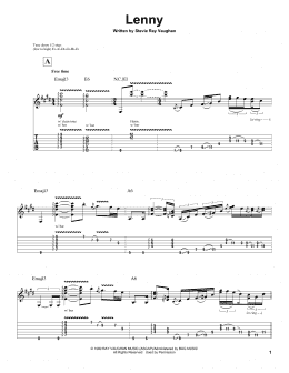 page one of Lenny (Guitar Tab (Single Guitar))