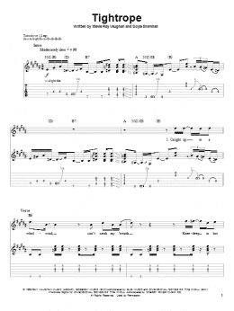 page one of Tightrope (Guitar Tab (Single Guitar))