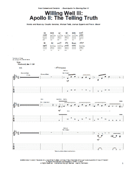 page one of Willing Well III: Apollo II: The Telling Truth (Guitar Tab)
