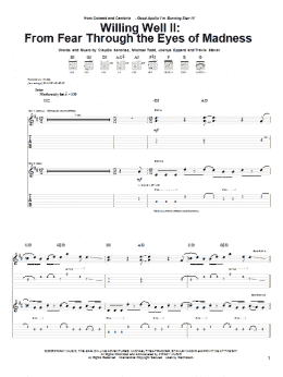 page one of Willing Well II: From Fear Through The Eyes Of Mad (Guitar Tab)