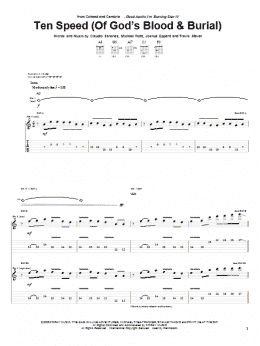 page one of Ten Speed (Of God's Blood & Burial) (Guitar Tab)