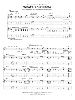 page one of What's Your Name (Guitar Tab)