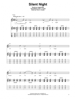 page one of Silent Night (Guitar Tab (Single Guitar))