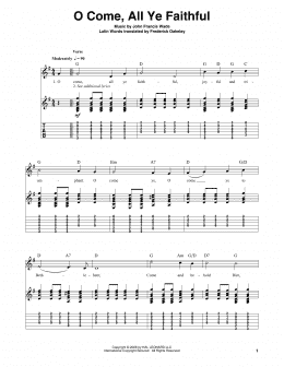 page one of O Come, All Ye Faithful (Adeste Fideles) (Guitar Tab (Single Guitar))