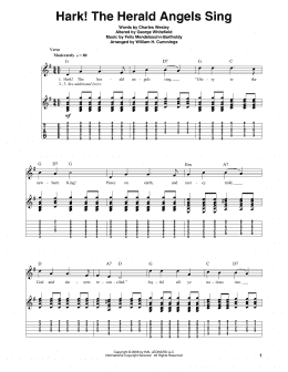 page one of Hark! The Herald Angels Sing (Guitar Tab (Single Guitar))