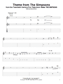 page one of Theme From The Simpsons (Guitar Tab (Single Guitar))