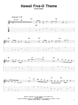 page one of Hawaii Five-O Theme (Guitar Tab (Single Guitar))