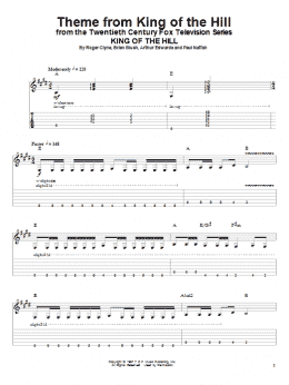 page one of Theme From King Of The Hill (Guitar Tab (Single Guitar))