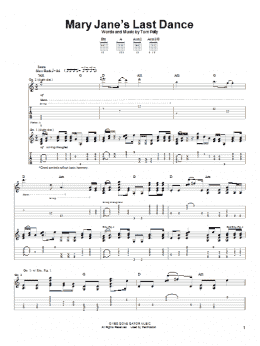 page one of Mary Jane's Last Dance (Guitar Tab)