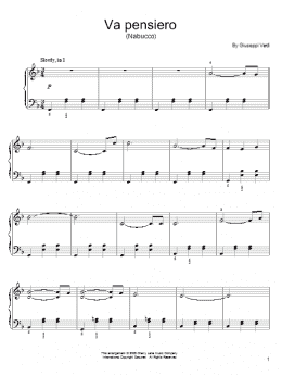 page one of Nabucco (Easy Piano)