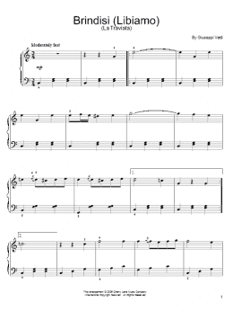 page one of Brindisi (Libiamo Ne' Lieti Calici) (from La Traviata) (Easy Piano)