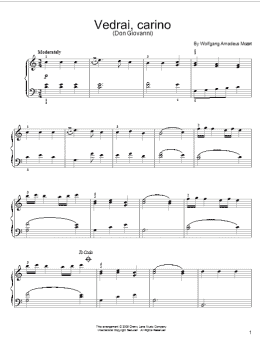 page one of Vedrai, Carino (Easy Piano)