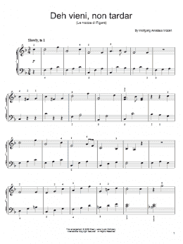 page one of Deh Vieni, Non Tardar (from Le Nozze di Figaro) (Easy Piano)