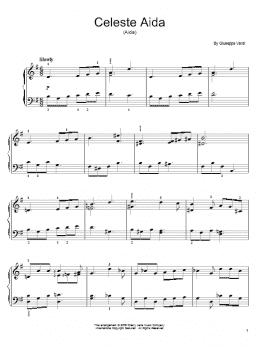 page one of Celeste Aida (Easy Piano)