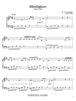 page one of Meditation (from Thais) (Easy Piano)