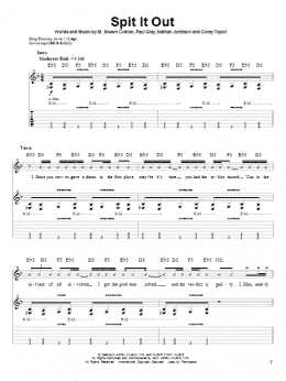 page one of Spit It Out (Guitar Tab (Single Guitar))