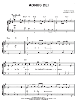 page one of Agnus Dei (Easy Piano)