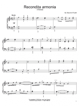 page one of Recondita Armonia (Easy Piano)