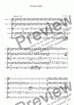 page one of Christmas Madly. A Riot for Brass Quintet