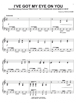 page one of I've Got My Eye On You (from Pirates Of The Caribbean: Dead Man's Chest) (Piano Solo)