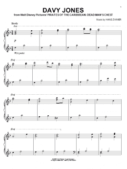 page one of Davy Jones (from Pirates Of The Caribbean: Dead Man's Chest) (Piano Solo)