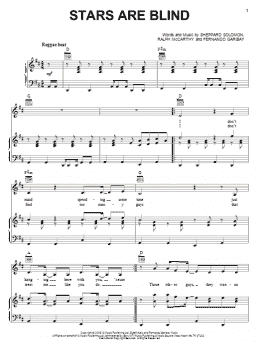 page one of Stars Are Blind (Piano, Vocal & Guitar Chords (Right-Hand Melody))
