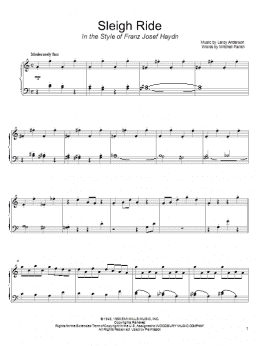 page one of Sleigh Ride (in the style of Franz Josef Haydn) (arr. David Pearl) (Piano Solo)