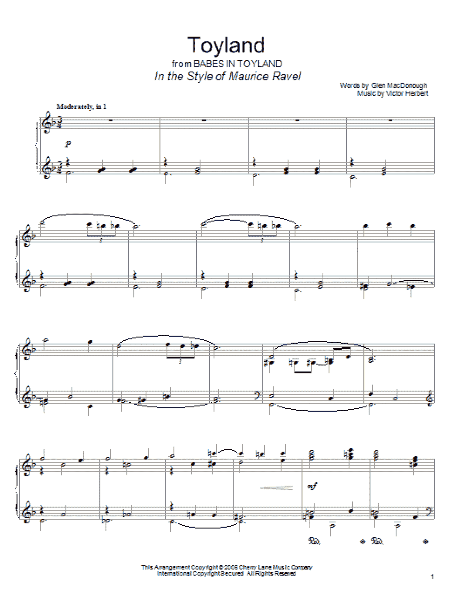 Toyland (in the style of Maurice Ravel) (arr. David Pearl) (Piano Solo)