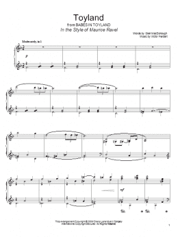 page one of Toyland (in the style of Maurice Ravel) (arr. David Pearl) (Piano Solo)