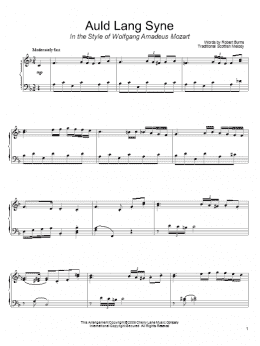 page one of Auld Lang Syne (in the style of Mozart) (arr. David Pearl) (Piano Solo)