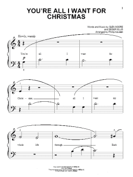 page one of You're All I Want For Christmas (arr. Phillip Keveren) (Beginning Piano Solo)