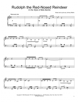 page one of Rudolph The Red-Nosed Reindeer (in the style of Bela Bartok) (arr. David Pearl) (Piano Solo)