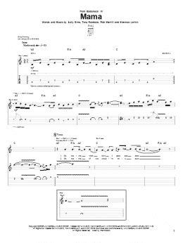page one of Mama (Guitar Tab)