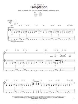 page one of Temptation (Guitar Tab)