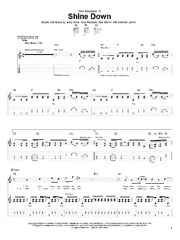 page one of Shine Down (Guitar Tab)