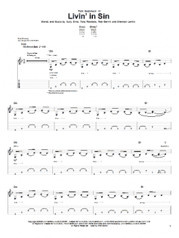 page one of Livin' In Sin (Guitar Tab)