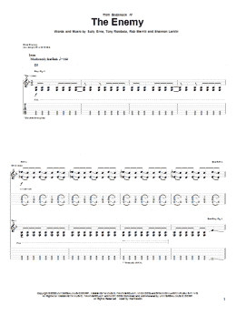 page one of The Enemy (Guitar Tab)