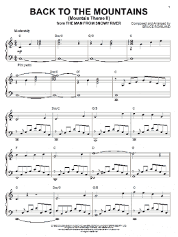 page one of Back To The Mountains (Mountain Theme II) (Piano Solo)